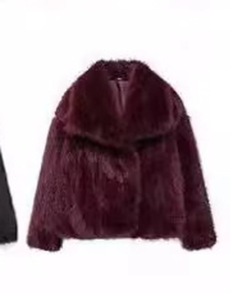 Winter Plush Coat - Fashionable Thick Lapel Outerwear for Women, Long Sleeve Casual Top